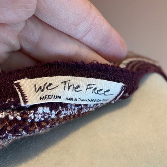 We The Free Women's Burgundy fair isle top M - Picture 4 of 4
